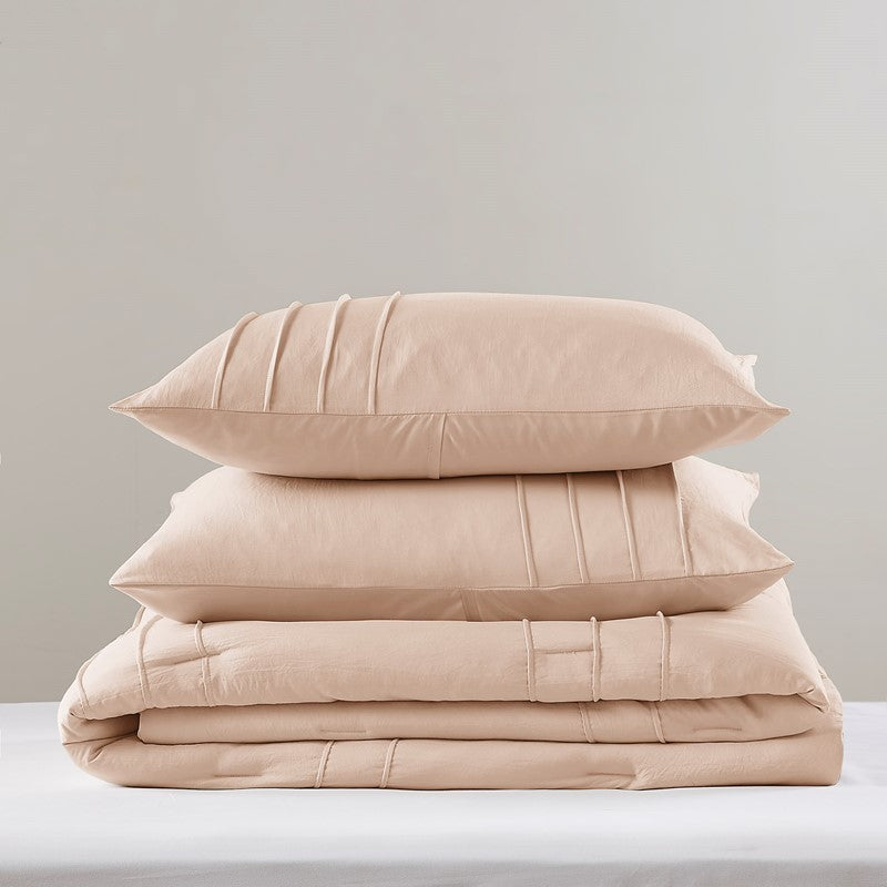Walker Soft Washed Pleated Comforter Set - Blush
