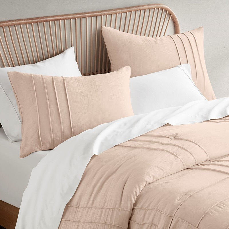 Walker Soft Washed Pleated Comforter Set - Blush