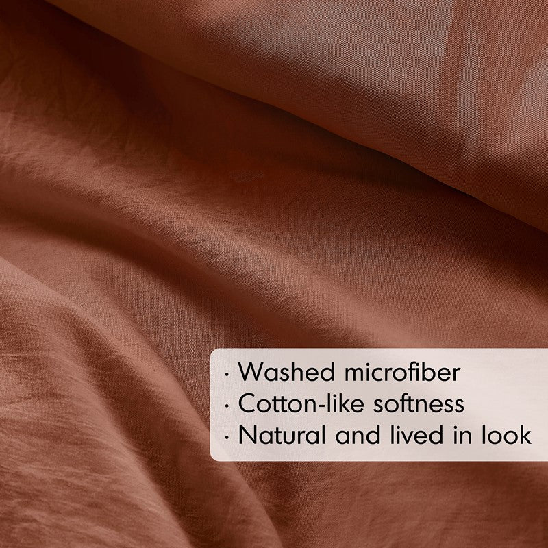 Walker Soft Washed Pleated Comforter Set - Clay