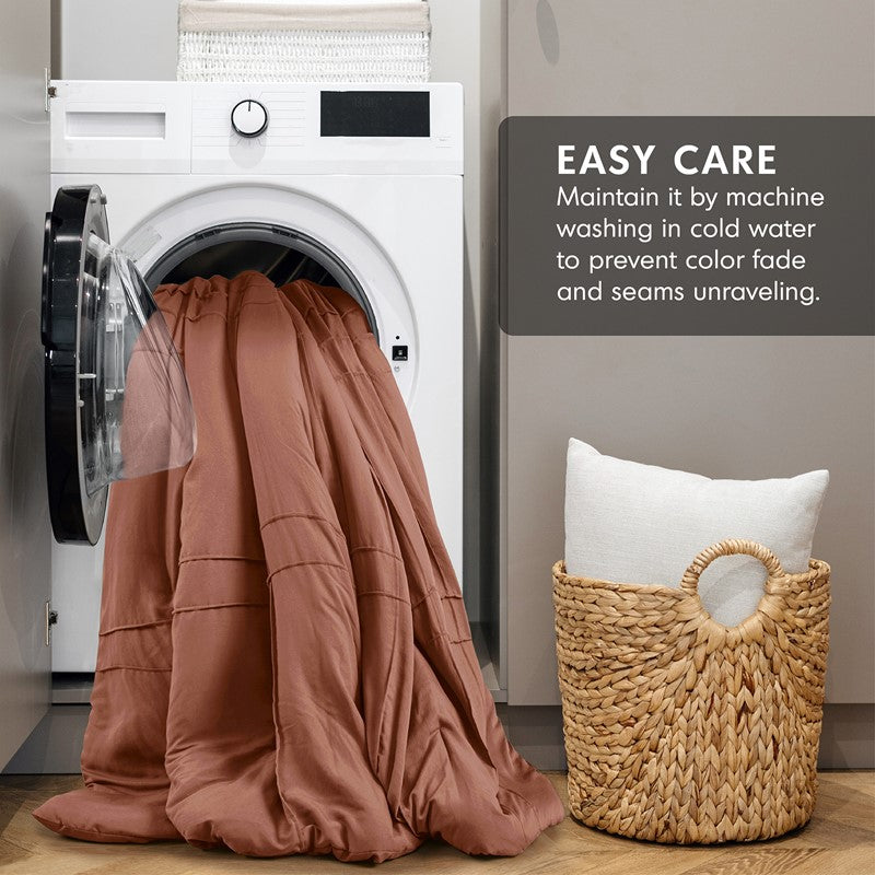 Walker Soft Washed Pleated Comforter Set - Clay