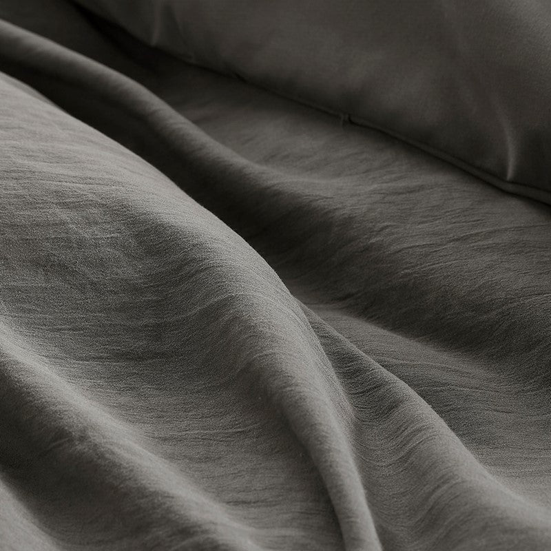 Walker Soft Washed Pleated Comforter Set - Grey