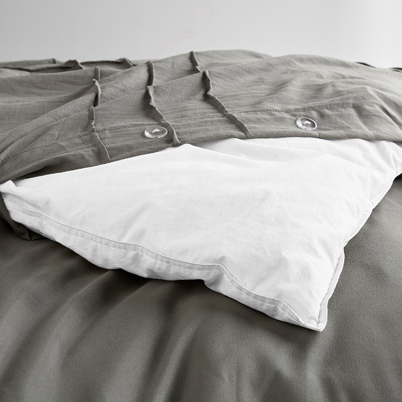 Walker Soft Washed Pleated Comforter Set - Grey