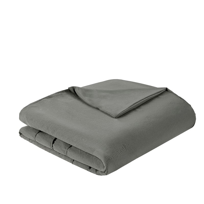 Walker Soft Washed Pleated Comforter Set - Grey
