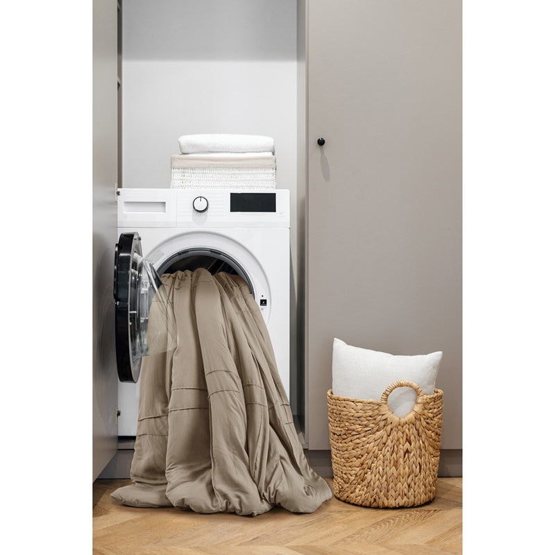 Walker Soft Washed Pleated Comforter Set - Khaki