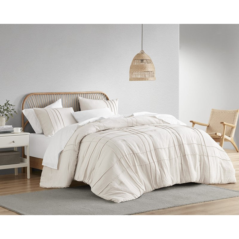 Walker Soft Washed Pleated Comforter Set - Neutral