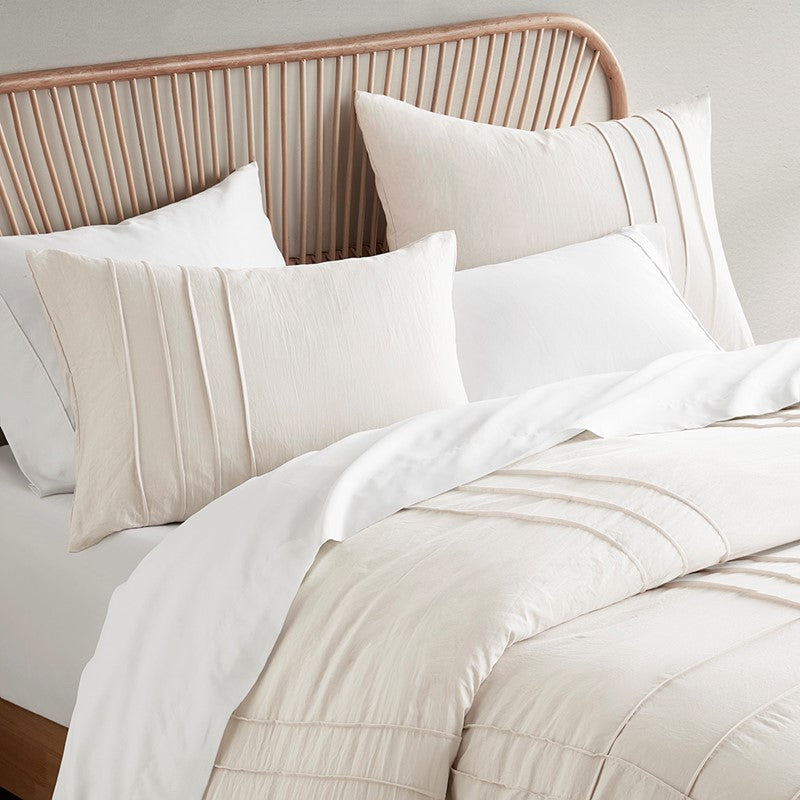 Walker Soft Washed Pleated Comforter Set - Neutral