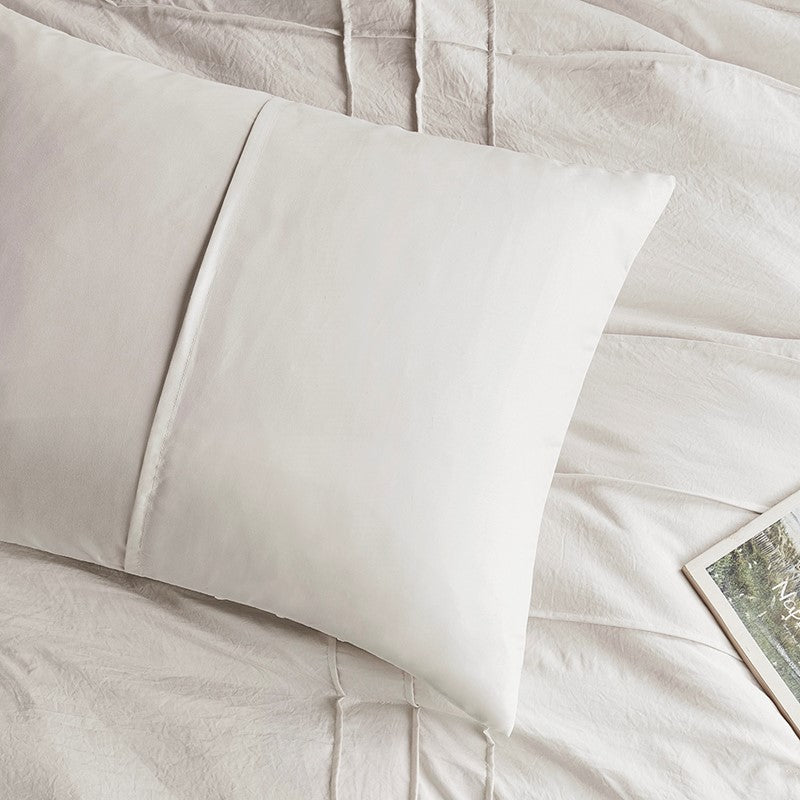 Walker Soft Washed Pleated Comforter Set - Neutral