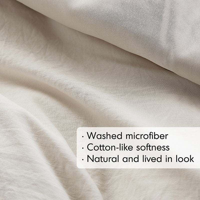 Walker Soft Washed Pleated Comforter Set - Neutral