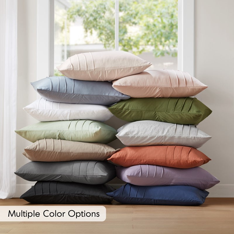Walker Soft Washed Pleated Comforter Set - Olive Green