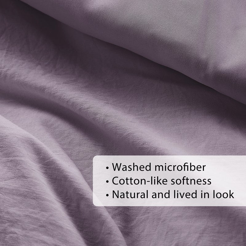 Walker Soft Washed Pleated Comforter Set - Purple