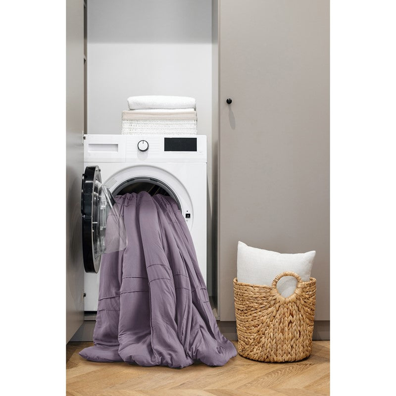 Walker Soft Washed Pleated Comforter Set - Purple