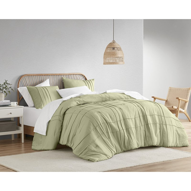 Walker Soft Washed Pleated Comforter Set - Sage
