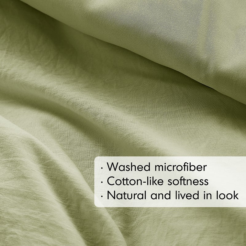 Walker Soft Washed Pleated Comforter Set - Sage
