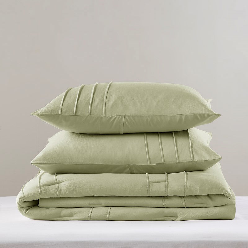 Walker Soft Washed Pleated Comforter Set - Sage