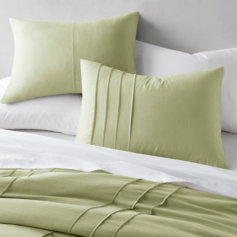 Walker Soft Washed Pleated Comforter Set - Sage