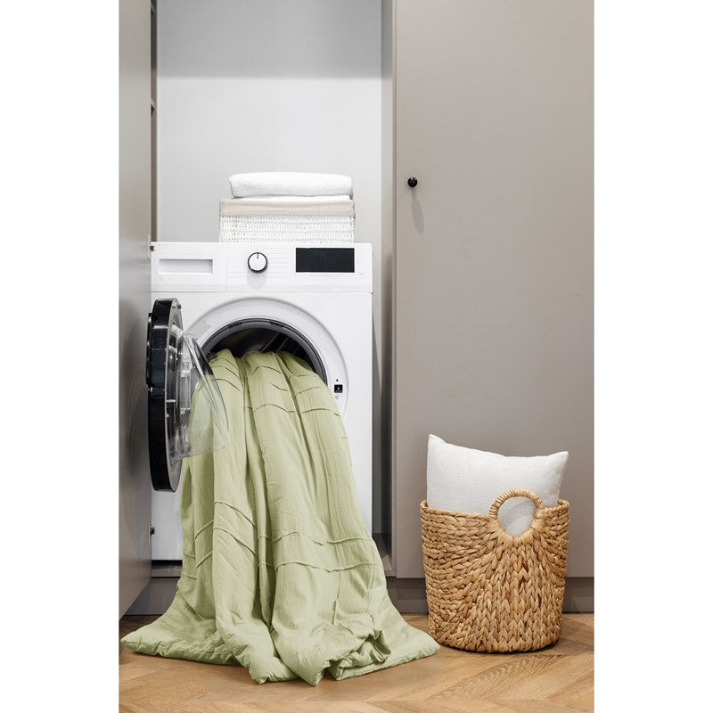 Walker Soft Washed Pleated Comforter Set - Sage