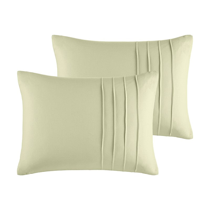Walker Soft Washed Pleated Comforter Set - Sage