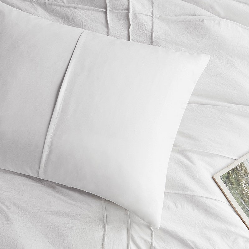 Walker Soft Washed Pleated Comforter Set - White