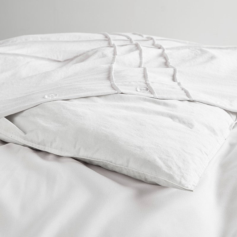 Walker Soft Washed Pleated Comforter Set - White
