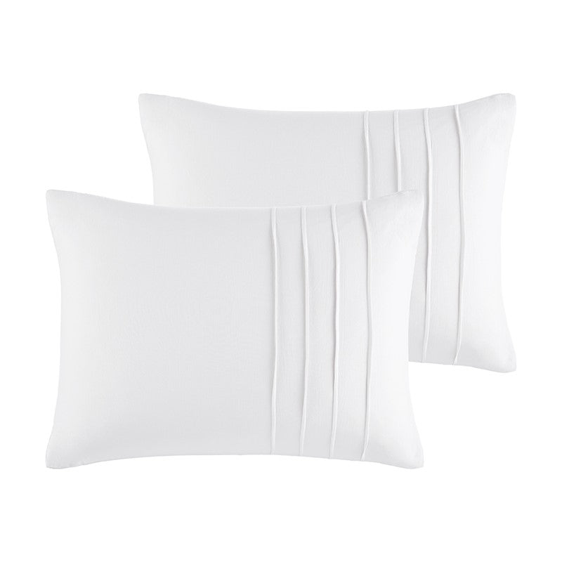 Walker Soft Washed Pleated Comforter Set - White
