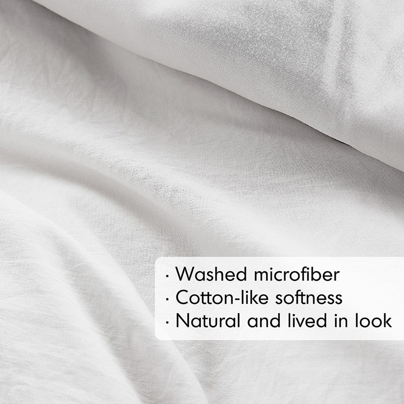 Walker Soft Washed Pleated Comforter Set - White