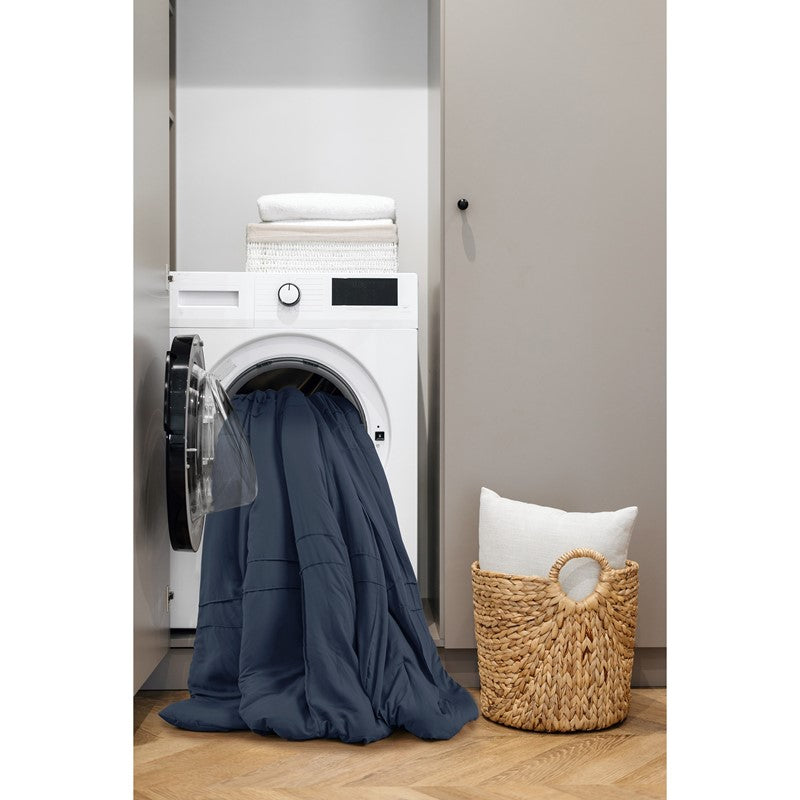 Walker Soft Washed Pleated Comforter Set - Navy Blue - Nautical Comforter Set