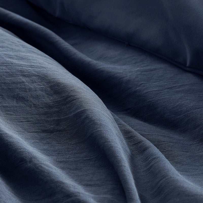 Walker Soft Washed Pleated Comforter Set - Navy Blue - Nautical Comforter Set