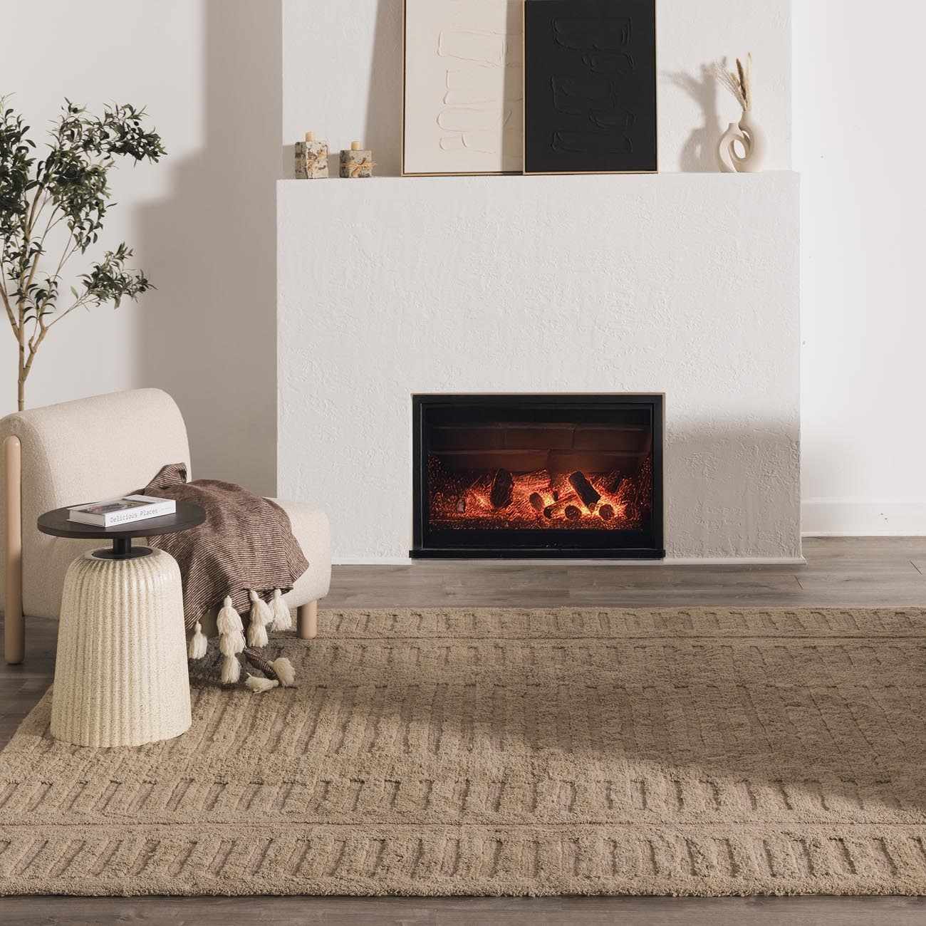 Washable Handmade Wool Rug - Brown - Quahog Bay Bedding