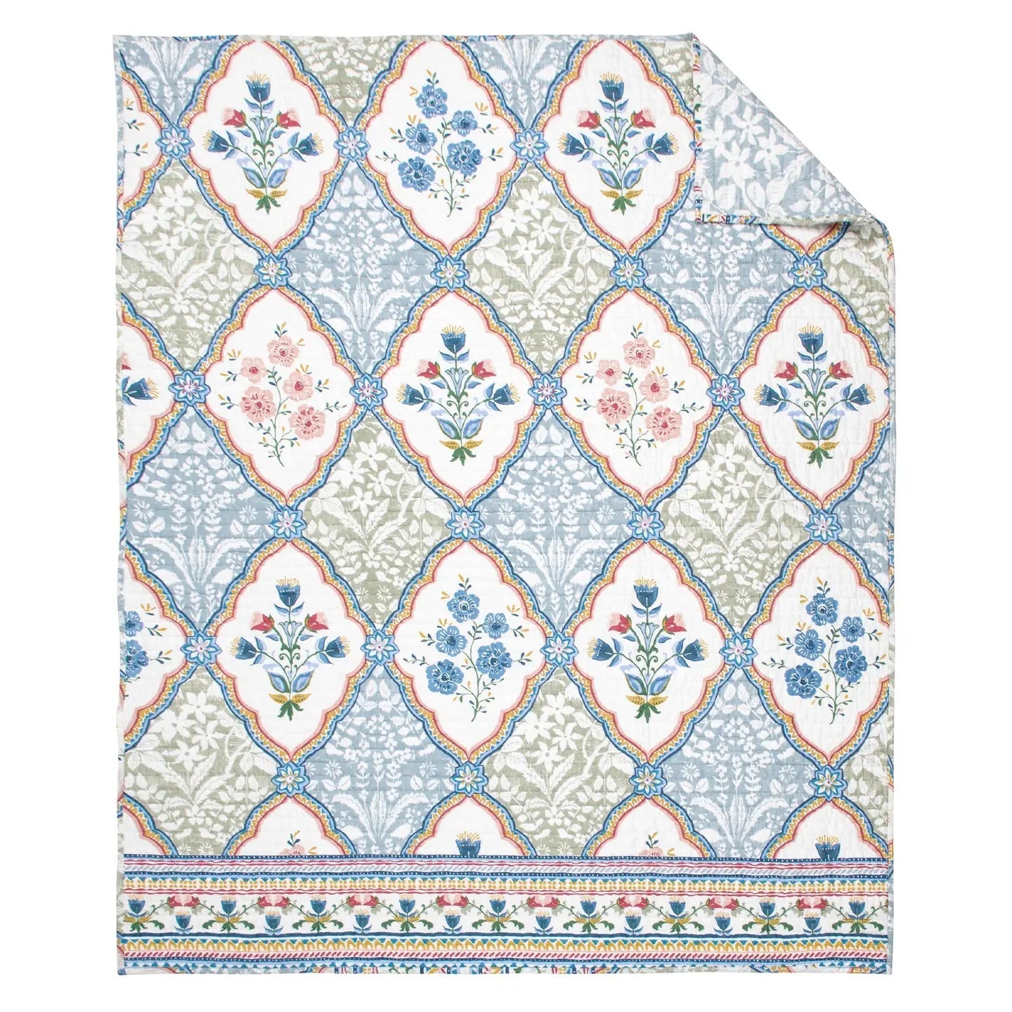 Zoey Quilted Throw | Zoey Coastal Bedding Collection - Quahog Bay Bedding