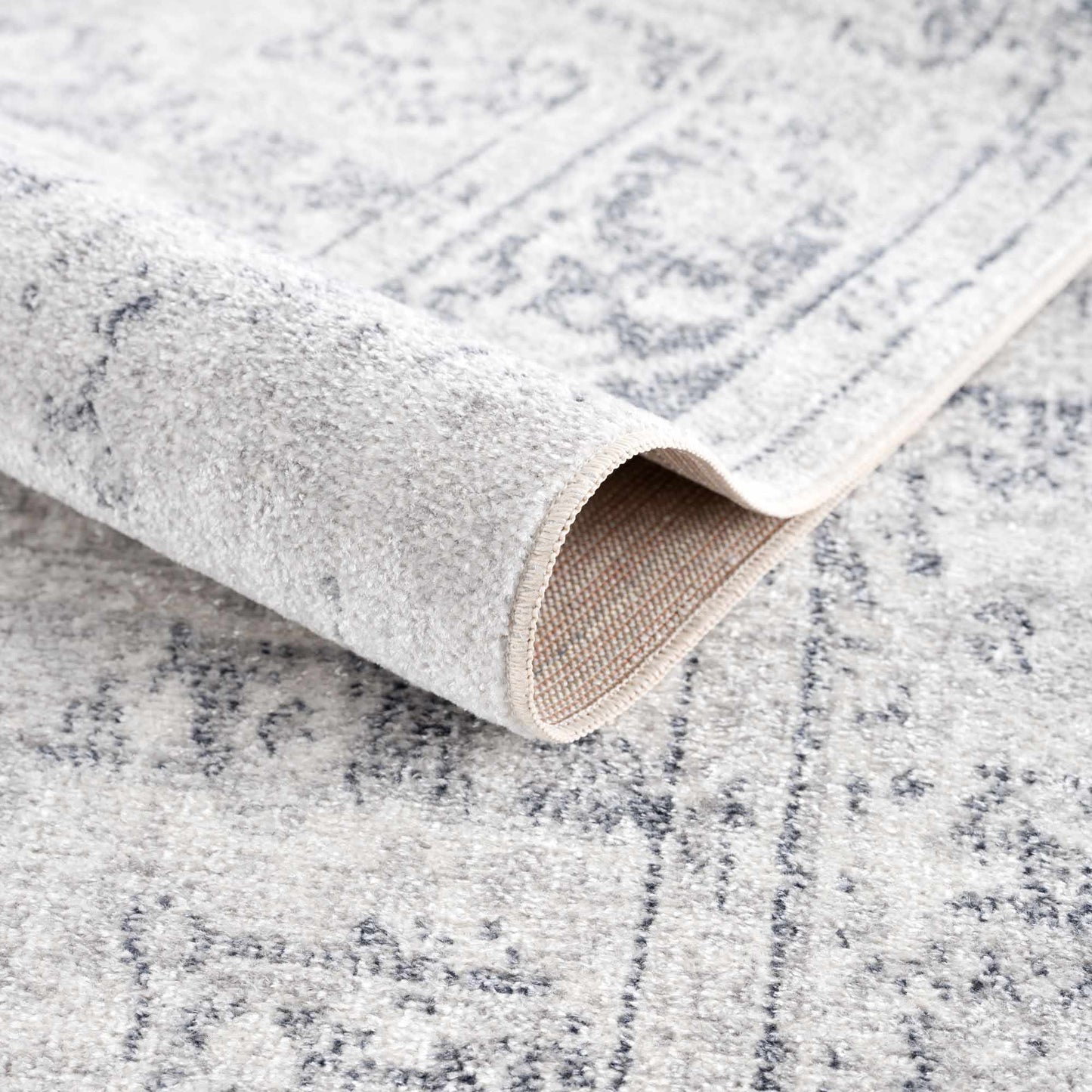 Akram Antrasit Flat Pile Washable Rug - Quahog Bay Bedding