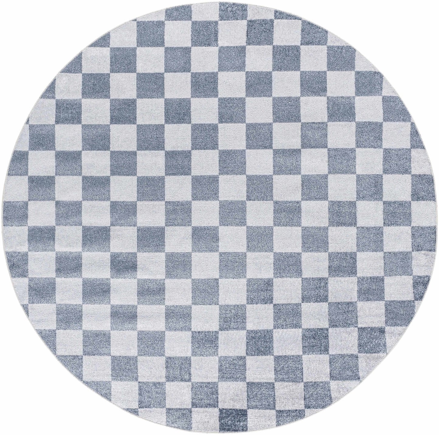 Alie Blue Gray Checkered Washable Rug - Quahog Bay Bedding