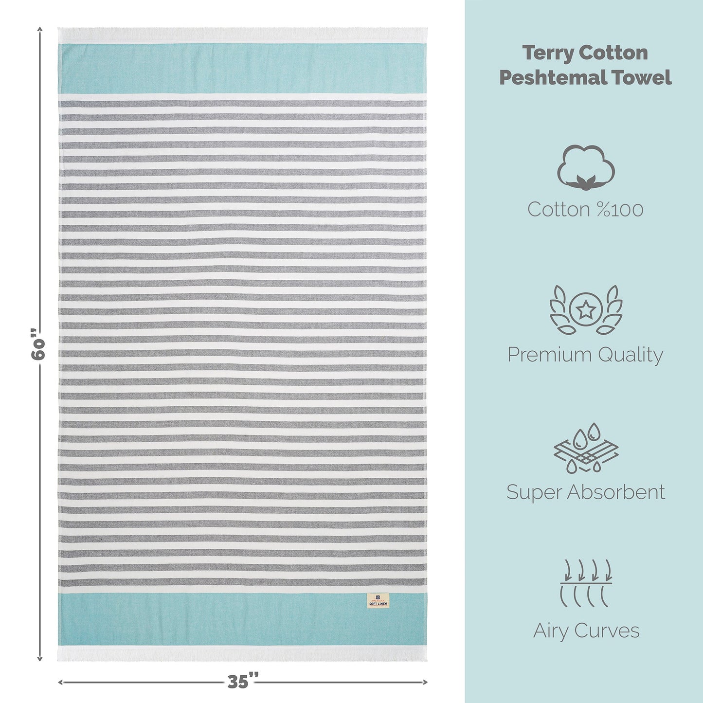 Mediterranean 100% Cotton Turkish Bath Towels