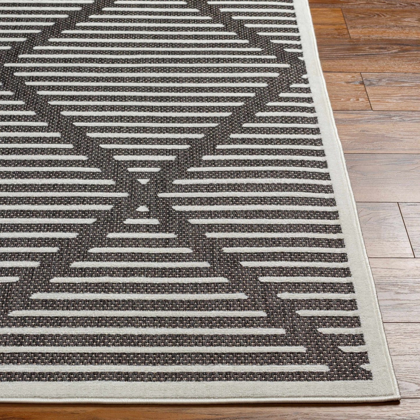 Anah 3D Black Outdoor Rug - Quahog Bay Bedding