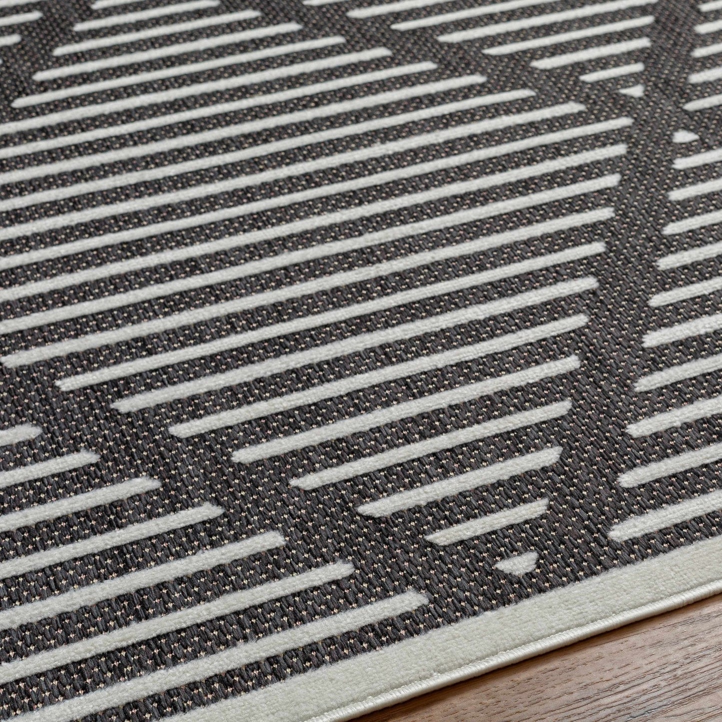 Anah 3D Black Outdoor Rug - Quahog Bay Bedding