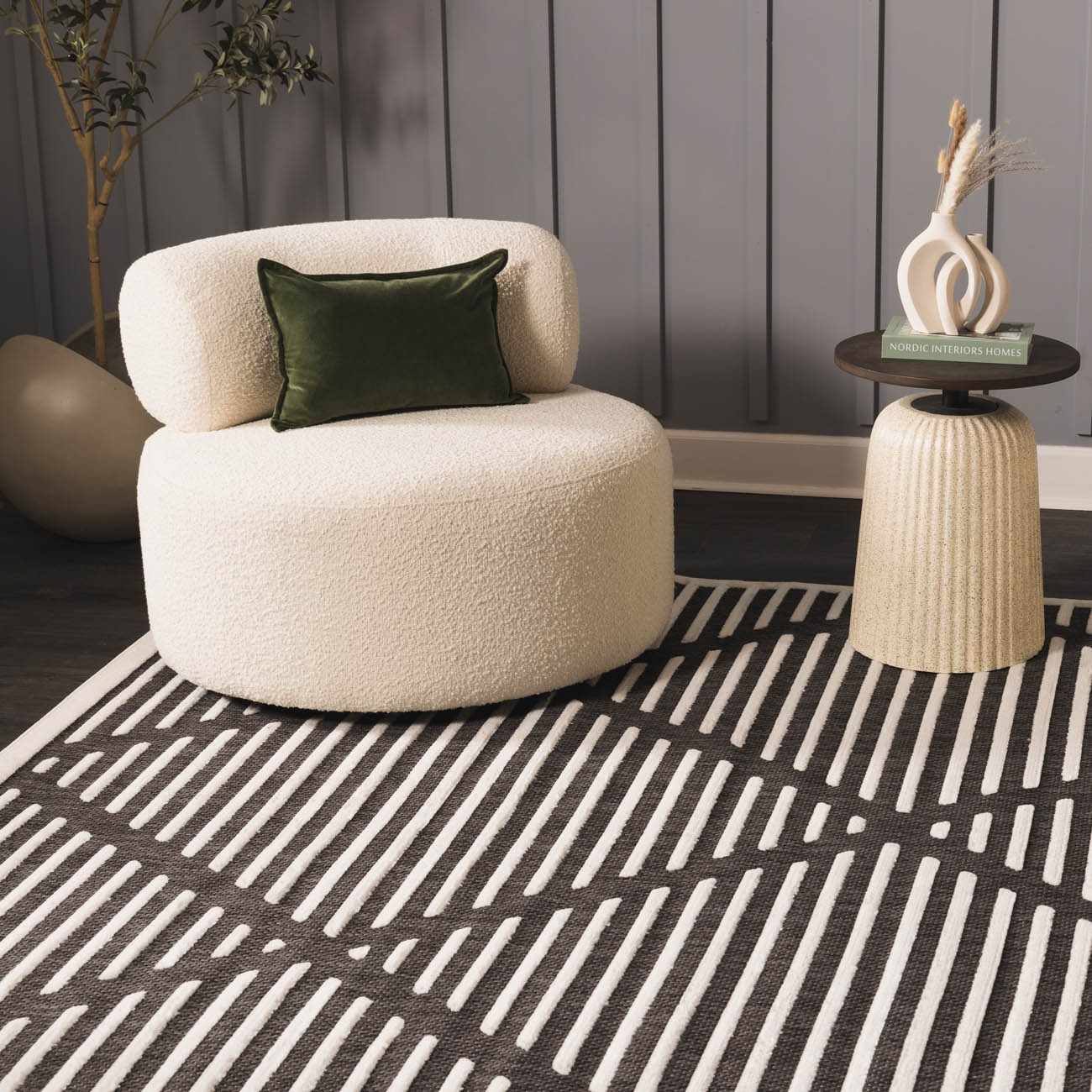 Anah 3D Black Outdoor Rug - Quahog Bay Bedding