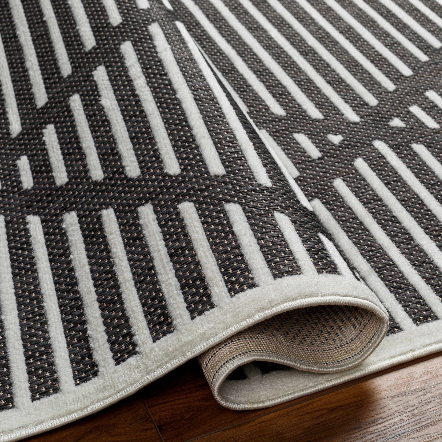 Anah 3D Black Outdoor Rug - Quahog Bay Bedding