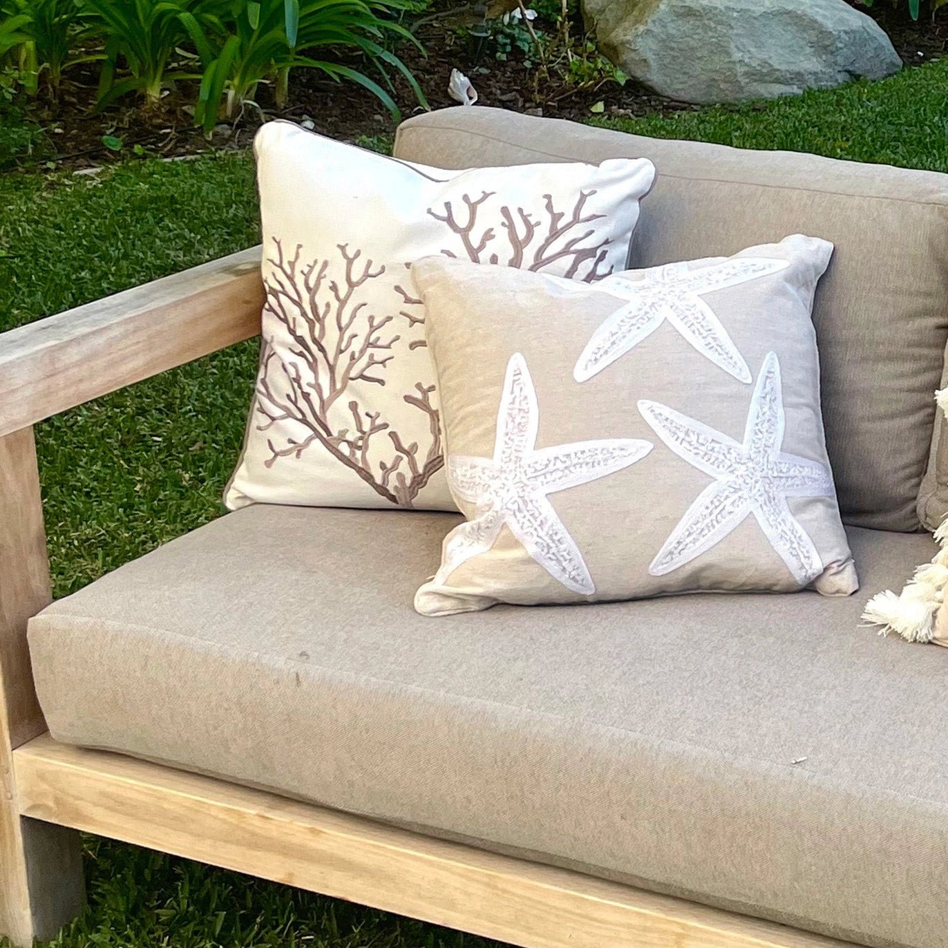 Applique Starfish Pillow - Quahog Bay Bedding