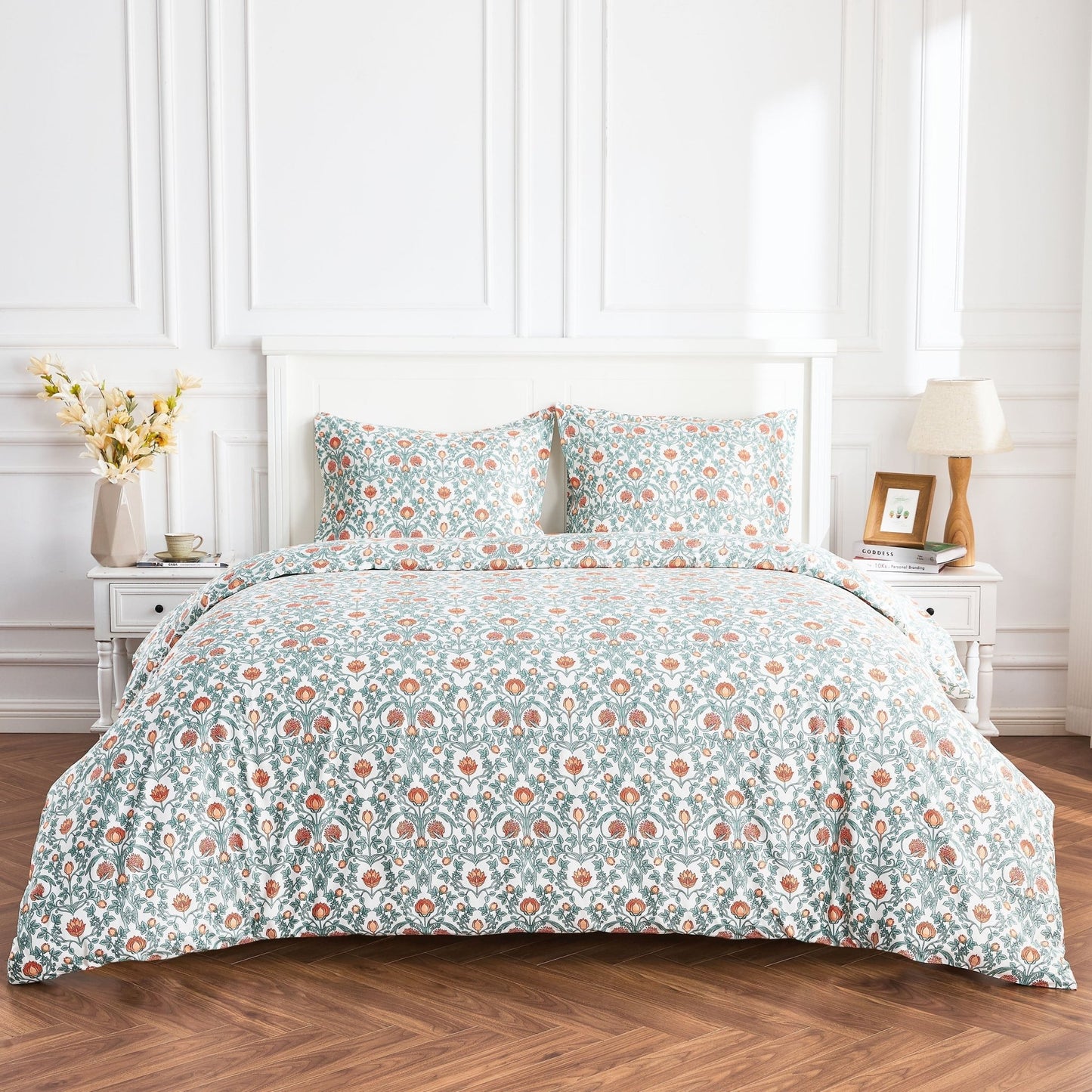 Arts & Crafts Floral Printed Duvet Set - Quahog Bay Bedding