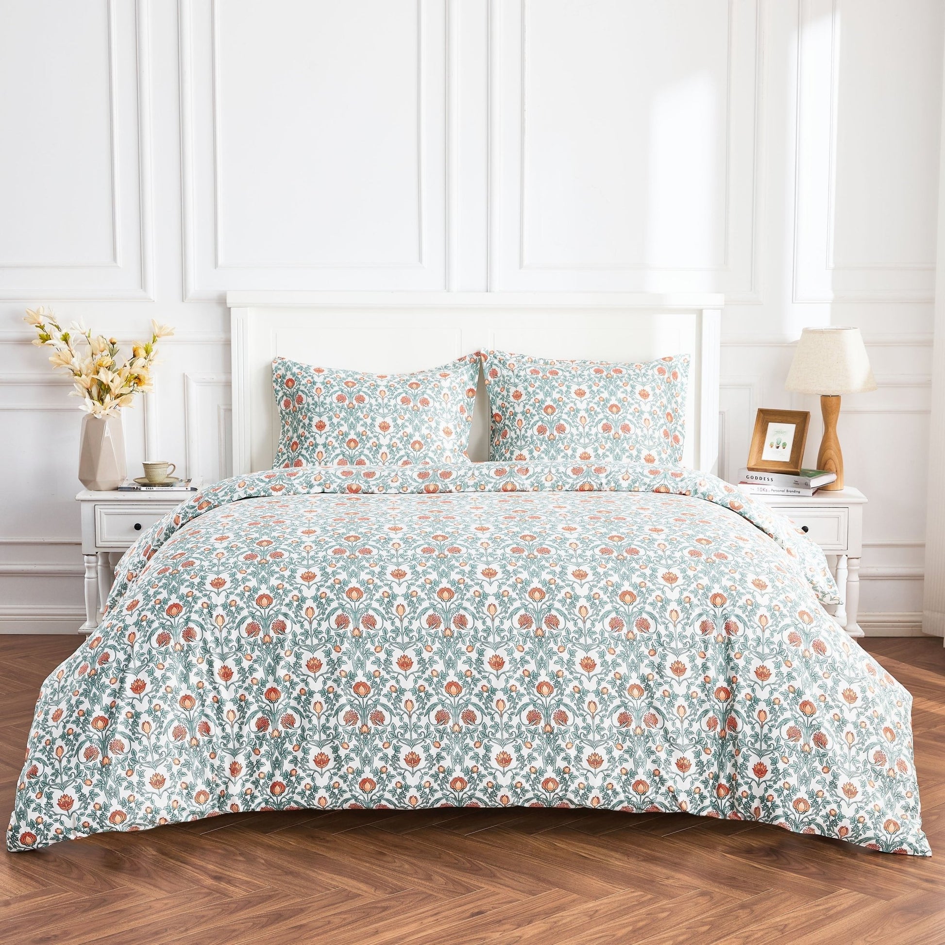 Arts & Crafts Floral Printed Duvet Set - Quahog Bay Bedding