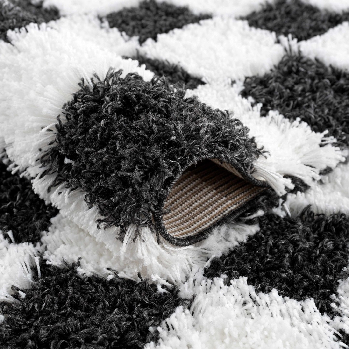 Atira Black & White Checkered Area Rug - Quahog Bay Bedding