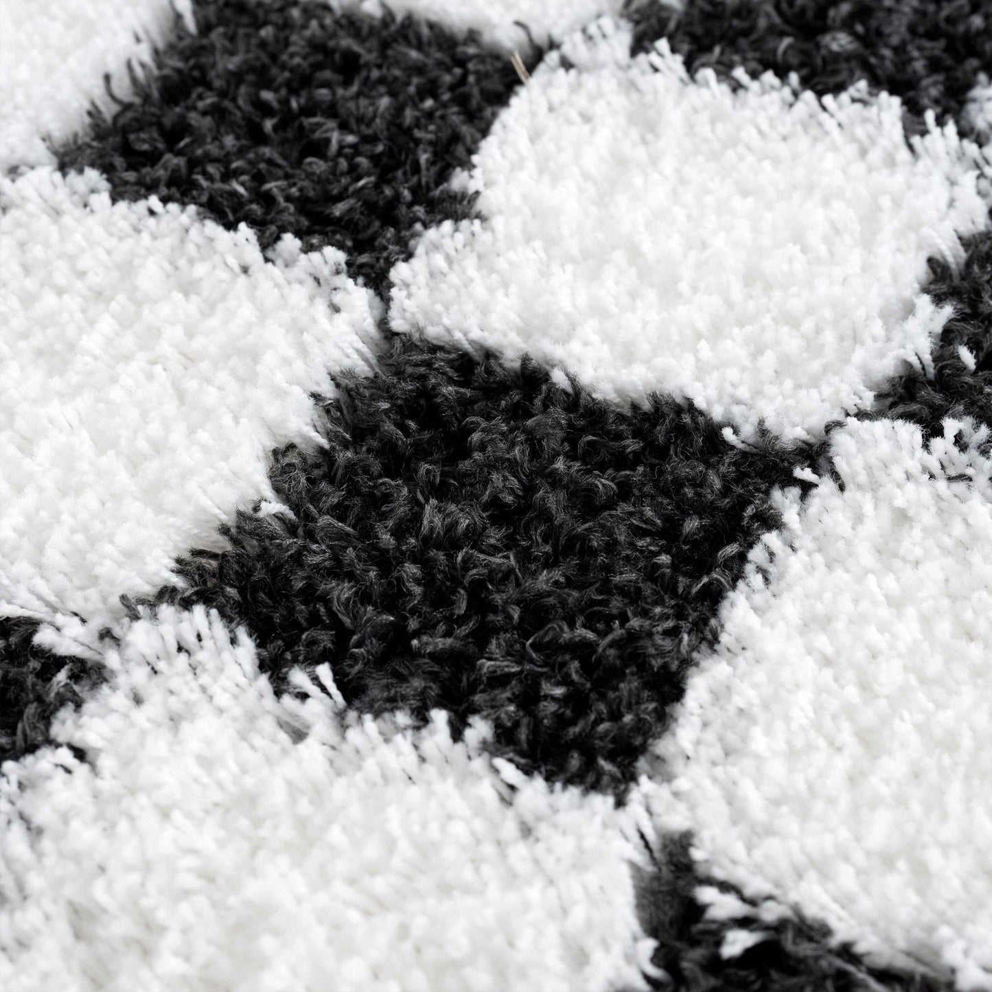Atira Black & White Checkered Area Rug - Quahog Bay Bedding