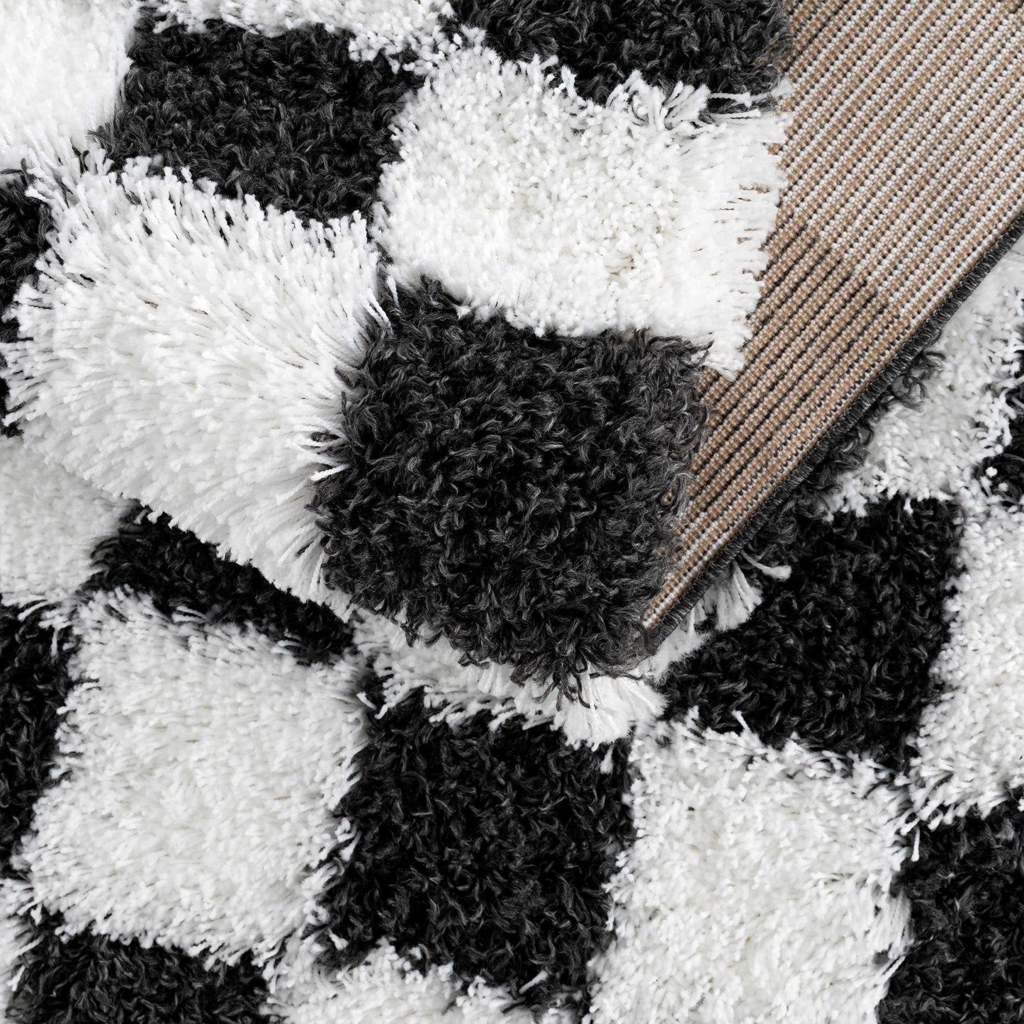 Atira Black & White Checkered Area Rug - Quahog Bay Bedding