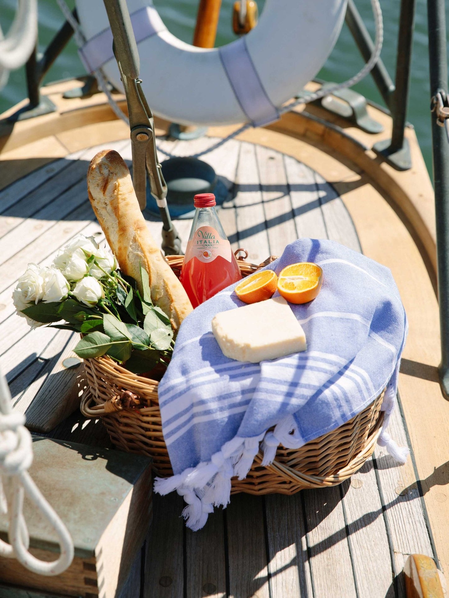 Azul Classic Turkish Hand Towel - Quahog Bay Bedding