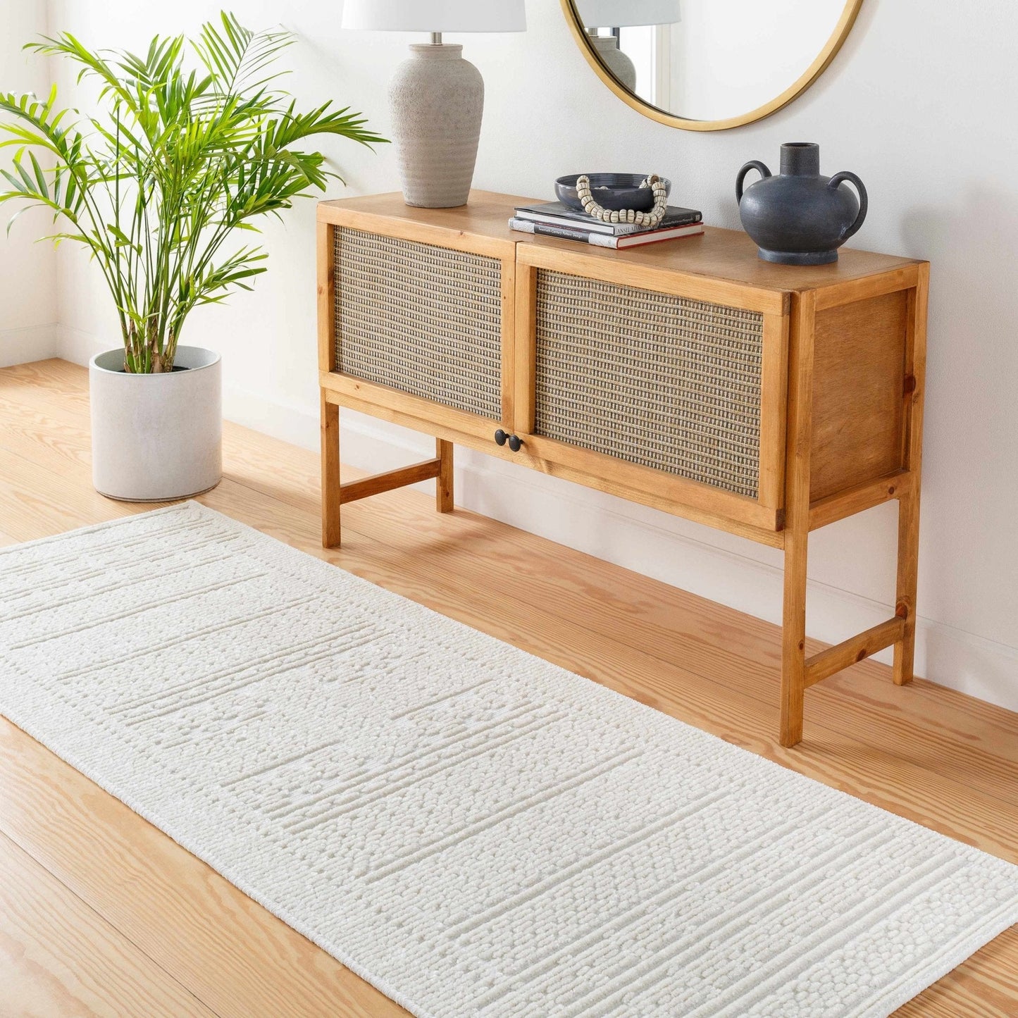 Bahar Cream Washable Area Rug - Quahog Bay Bedding