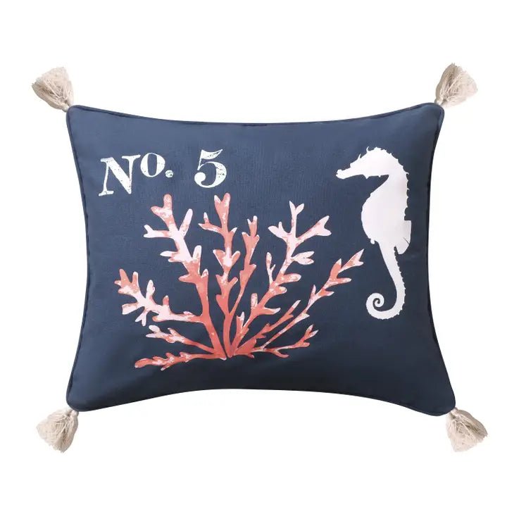 Bakio Coral Pillow - Nautical / Coastal Accent Pillows - Quahog Bay Bedding