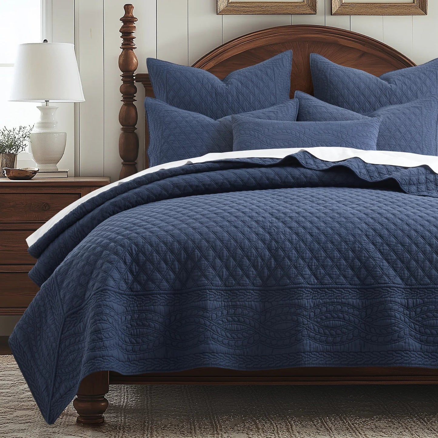 Ballou Bedspread Set - Navy Blue - Quahog Bay Bedding