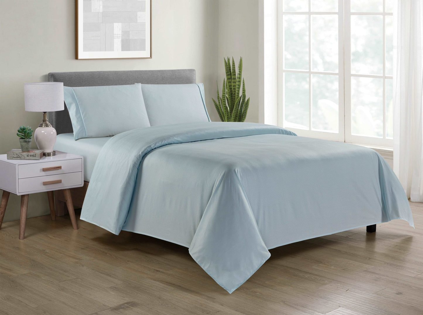 Bamboo 4 Piece Luxury Chevron Embossed Sheet Set. - Quahog Bay Bedding