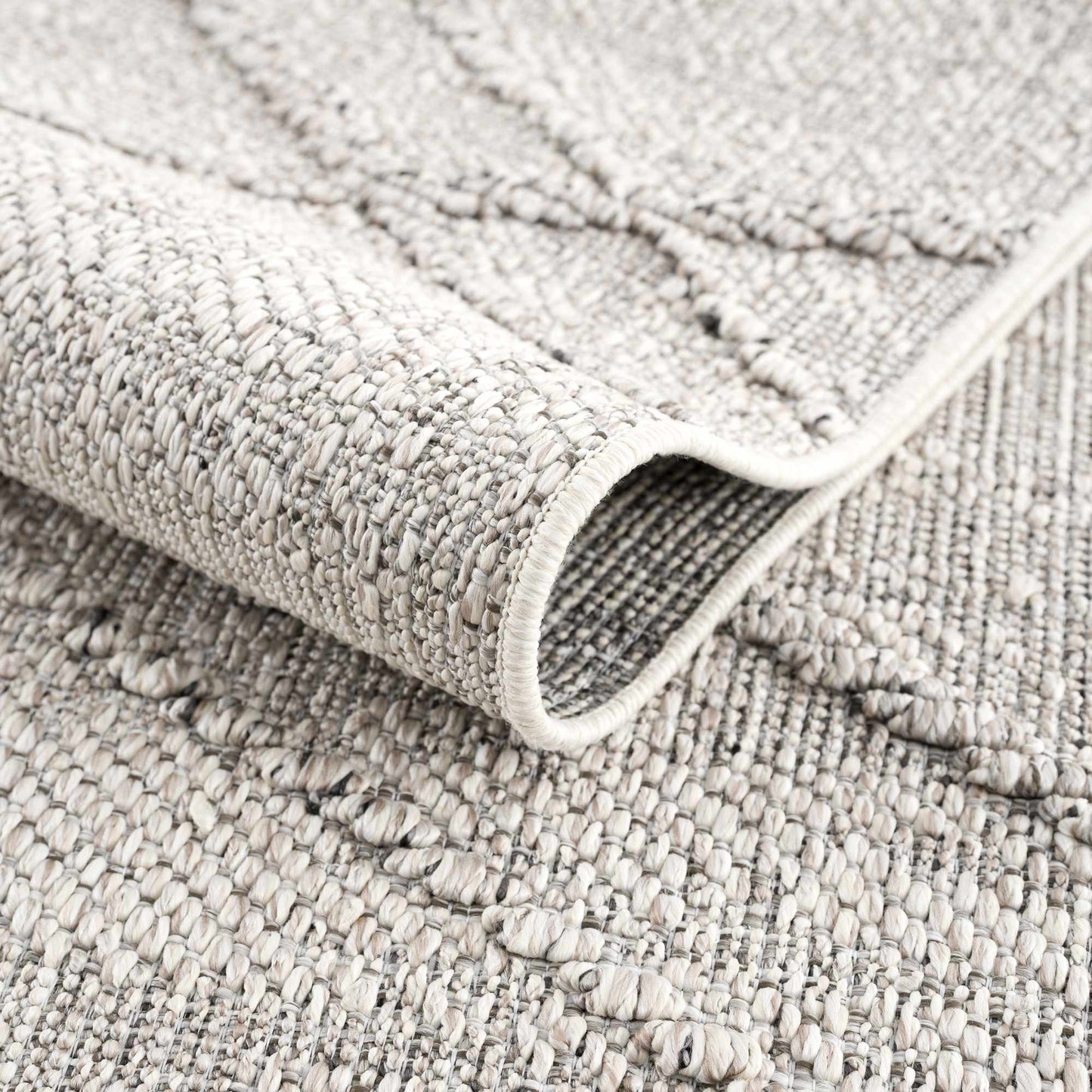 Baqer Bone & Taupe Textured Performance Rug - Clearance - Quahog Bay Bedding