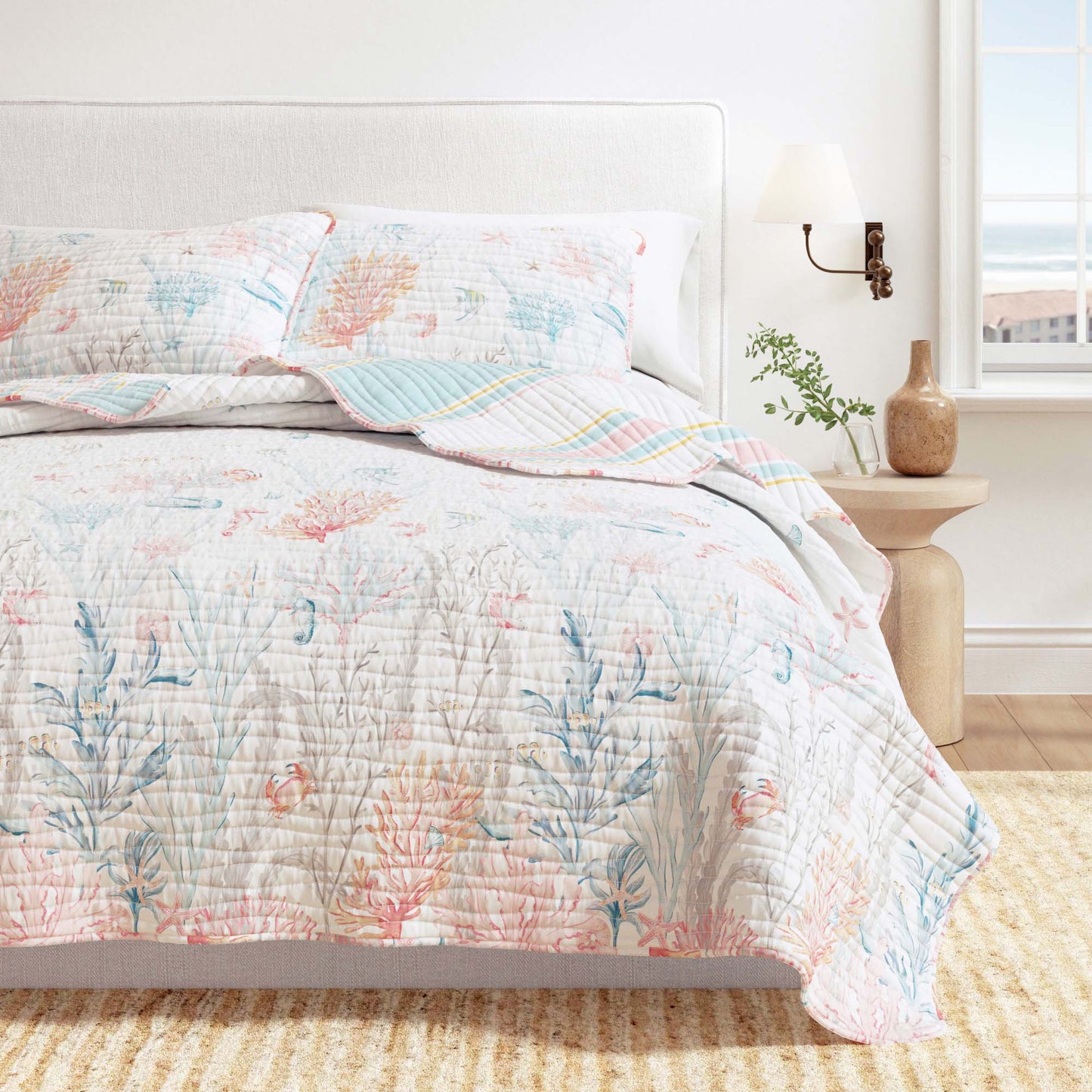 Coastal Coral Reef Quilt Set - Coastal Coral Themed Bedding