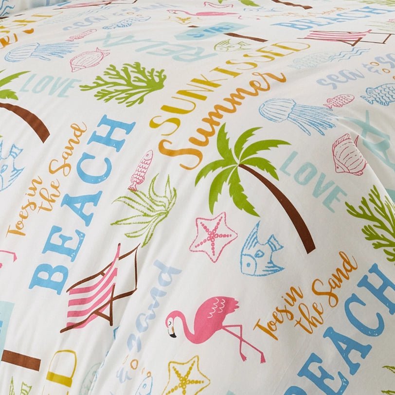Beach Days Coastal Duvet Cover Set - Beach Themed Duvets - Quahog Bay Bedding